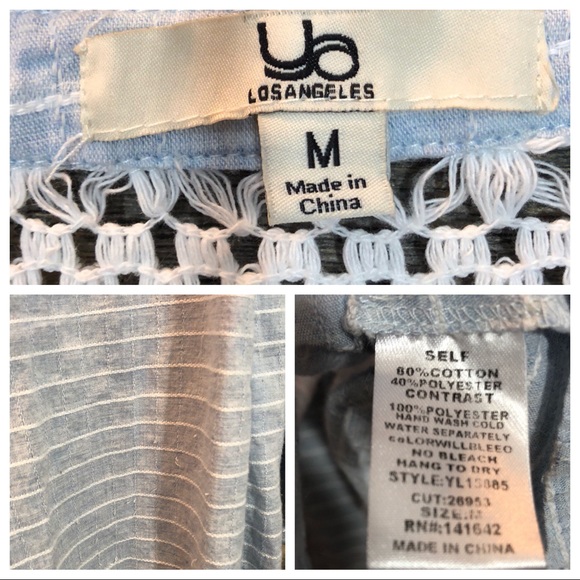 Ya Los Angeles | Stripe & Lace Top | M - Picture 7 of 7